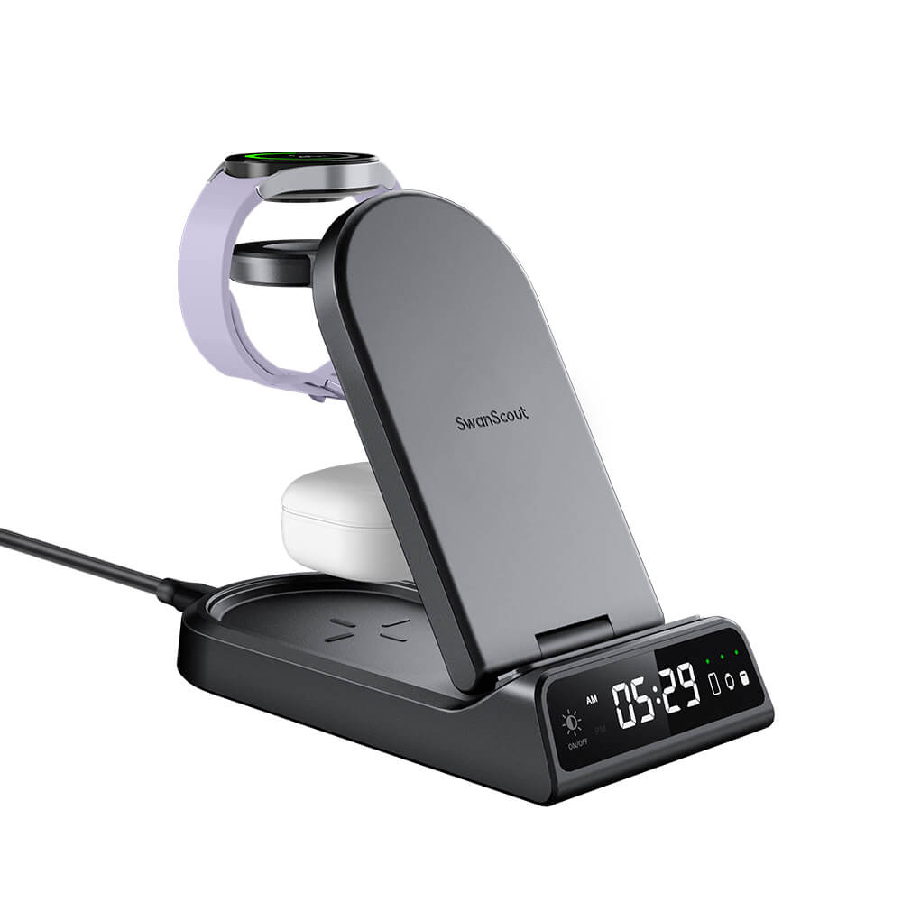 SwanScout 702S - Wireless Charging Station for Samsung with Clock