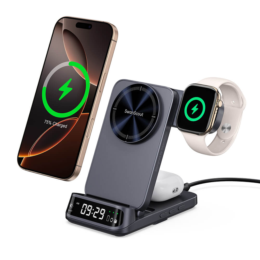 SwanScout 708M - 3 in 1 Magnetic Wireless Charger for Apple