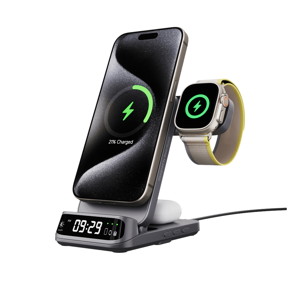 SwanScout 708M  |  3 In 1  Wireless Charging Station with Magnetic Support